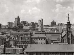July 1938. "Pittsburgh. View of the city from Homestead." Medium format acetate negative by Arthur Rothstein for the Farm Security Administration. View full size.