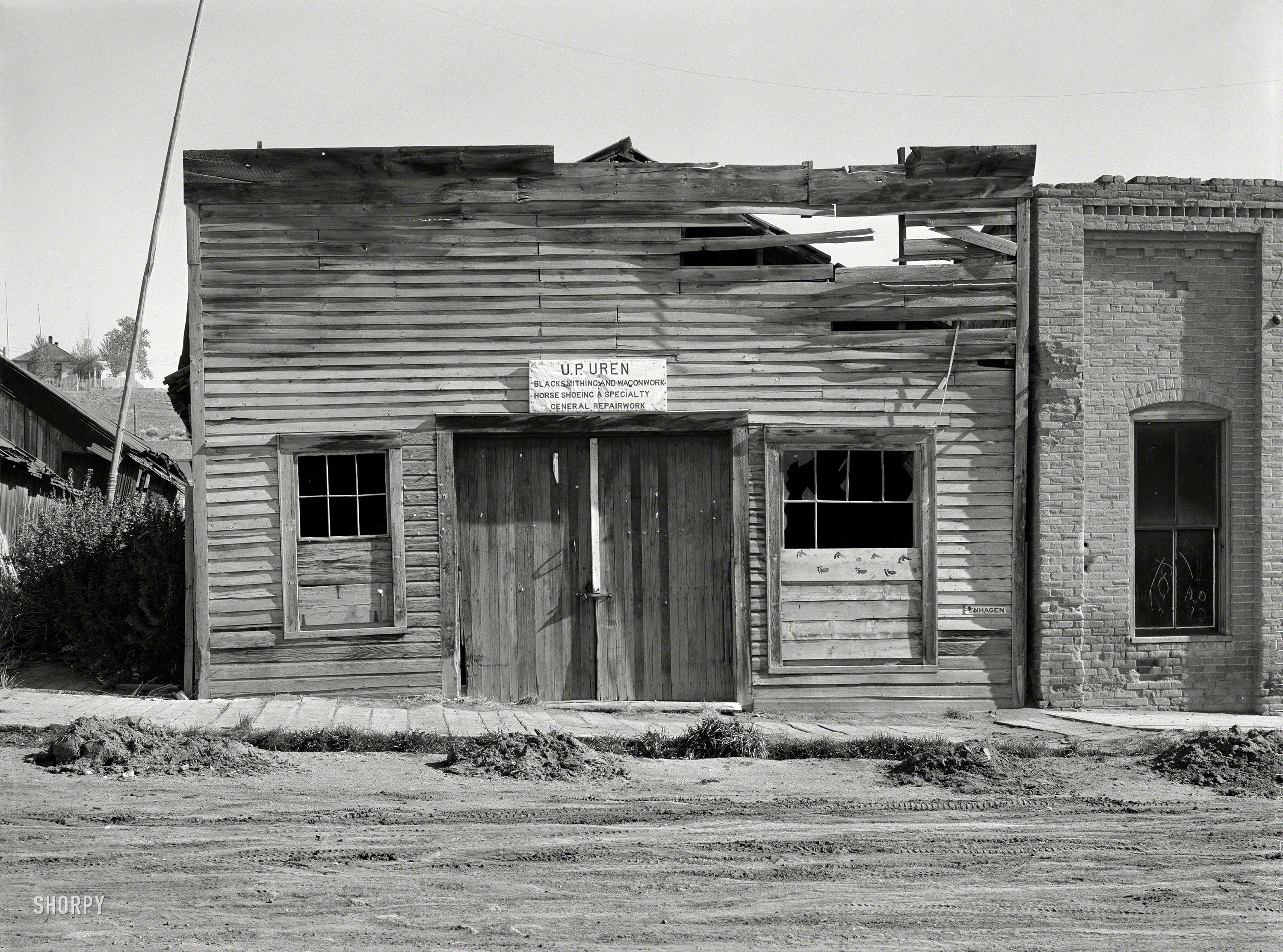 June 1939. "Ruins of blacksmith shop. Virginia City, Madison County, Montana." Photo by Arthur Rothstein for the Farm Security Administration. View full size.