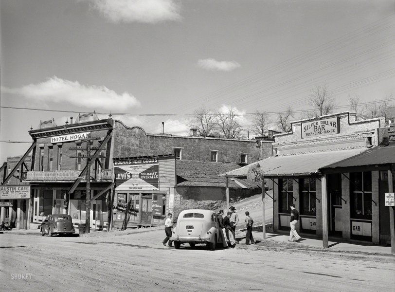 March 1940. "Main street. Austin, Nevada." Medium format negative by Arthur Rothstein for the Farm Security Administration. View full size.
