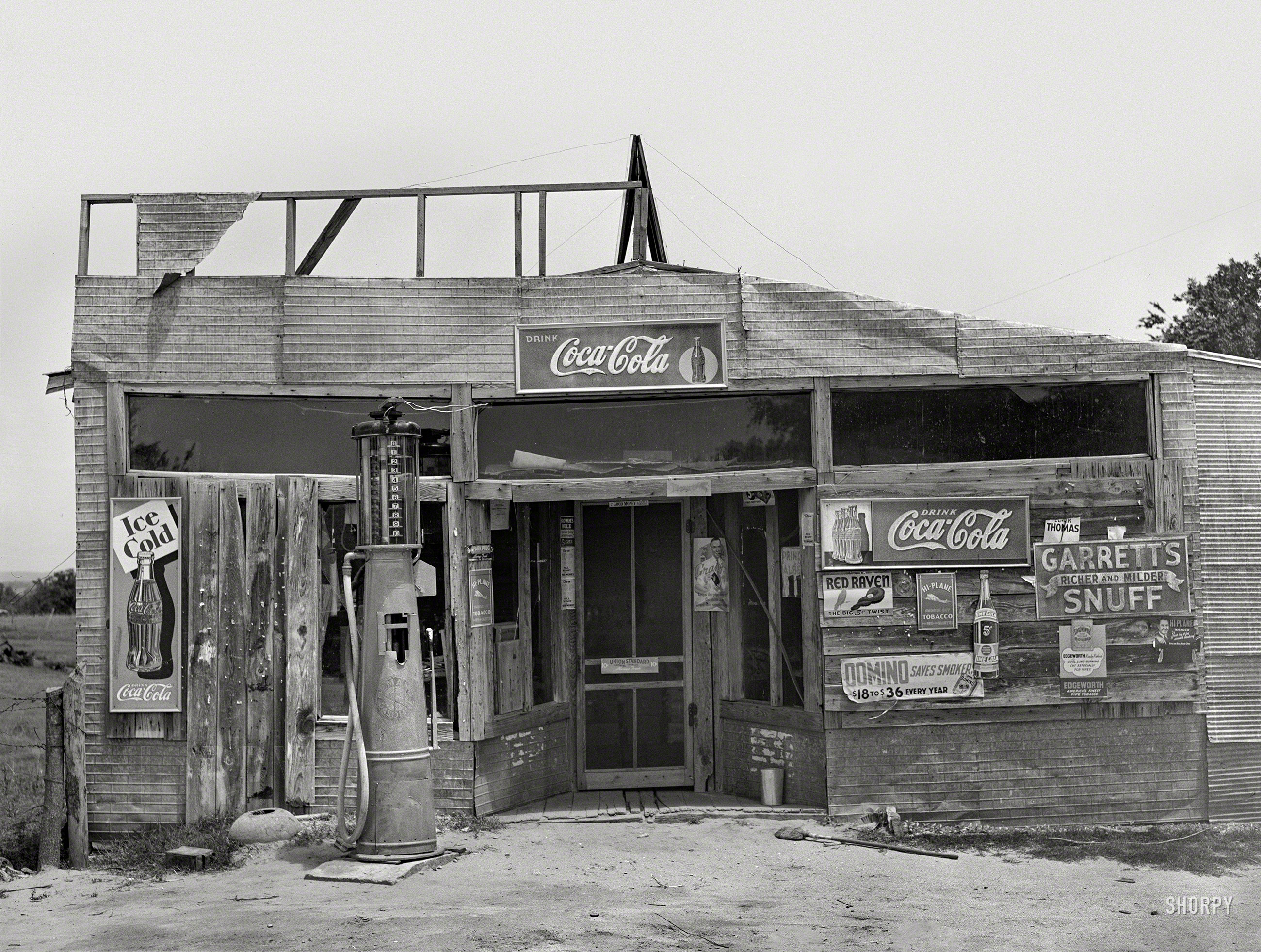 June 1939. "Country store. Wagoner County, Oklahoma." Medium format negative by Russell Lee for the Farm Security Administration. View full size.