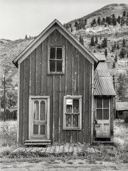 September 1940. "Old house of gold miner. Telluride, Colorado." Medium format negative by Russell Lee for the Farm Security Administration. View full size.