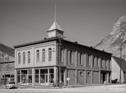 September 1940. "Miners' union hall. Silverton, Colorado." Medium format acetate negative by Russell Lee for the Farm Security Administration. View full size.