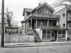 April 1936. "House at 1629 North Ninth Street, Milwaukee." Or should that be 1313 Mockingbird Lane? Medium format negative by Carl Mydans. View full size.