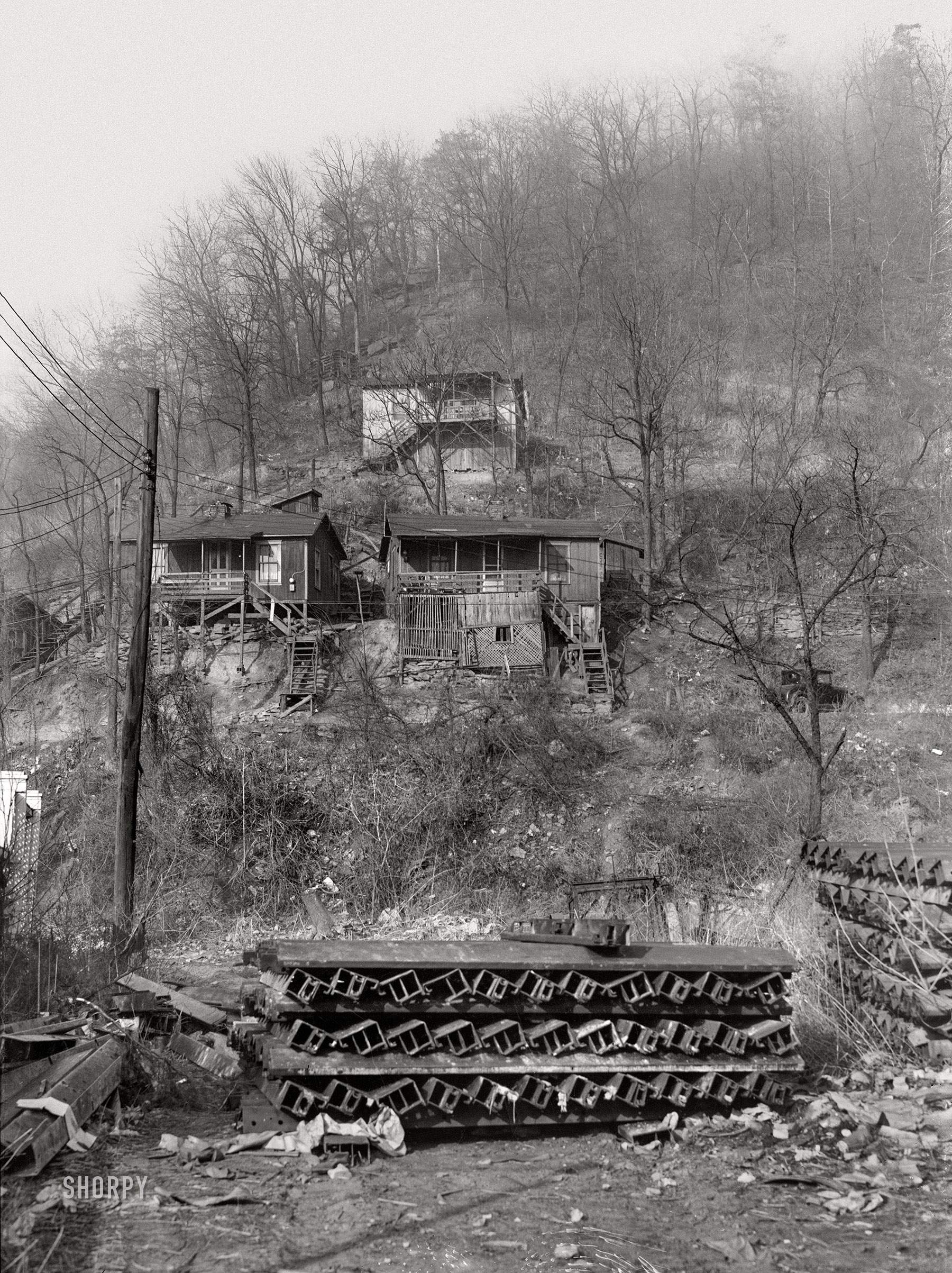 January 1939. "Houses at city limits. Charleston, West Virginia." Nitrate negative by Arthur Rothstein for the Farm Security Administration. View full size.