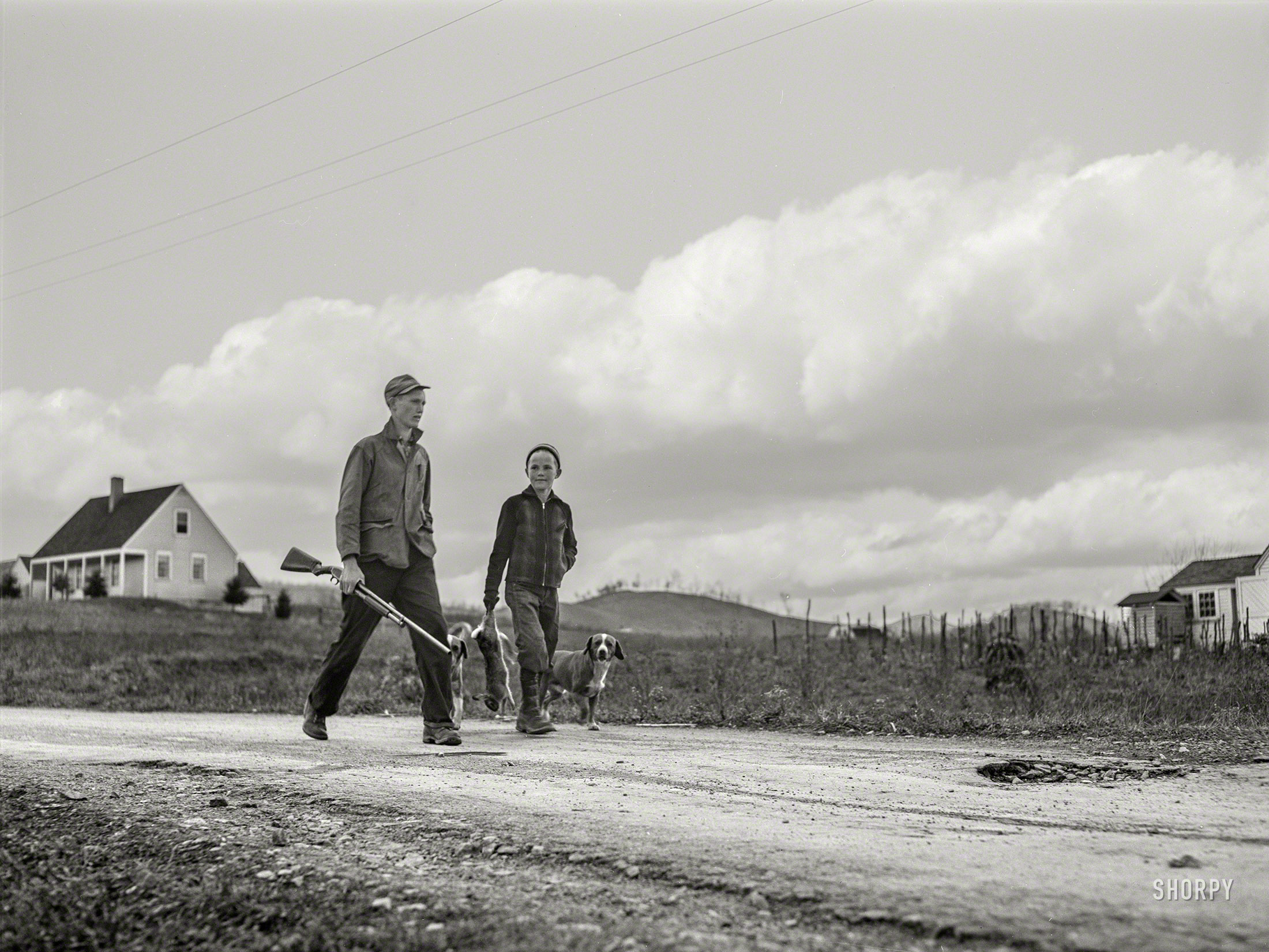 December 1941. "Hunters. Dailey, West Virginia." Medium format negative by Arthur Rothstein for the Farm Security Administration. View full size.