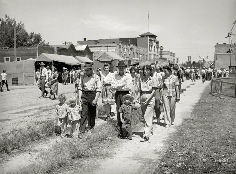 July 1941. "People in Vale, Oregon, for the Fourth of July celebration." Acetate negative by Russell Lee for the Farm Security Administration. View full size.
