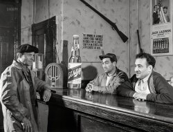 November 1940. "The bar in 'Art's Sportsmen's Tavern,' Colchester, Connecticut." Medium format acetate negative by Jack Delano. View full size.