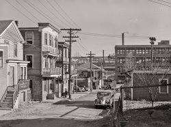 December 1940. "Winter Street, Quincy, Massachusetts. A Syrian neighborhood near the shipyards. Slum area where many shipyard workers live." Photo by Jack Delano.  View full size.