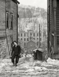 January 1941. "Little boy in Freedom, Pennsylvania." Medium format negative by Jack Delano for the Farm Security Administration. View full size.
