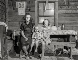 June 1941. "Some of the children of a family who must move out. The Army is taking over the area for maneuver grounds. Caroline County, Virginia." Acetate negative by Jack Delano for the Farm Security Administration. View full size.