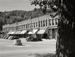 September 1941. "South Royalton, Vermont. The main street." Medium format acetate negative by Jack Delano for the Farm Security Administration. View full size.