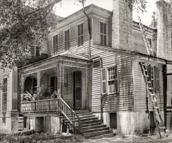 November 1939. "Old house in Holmes County, Mississippi." Medium format negative by Marion Post Wolcott for the Farm Security Administration. View full size.