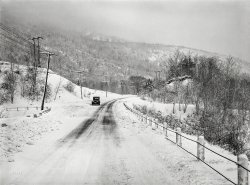 March 1940. "Highway after blizzard. Brattleboro, Vermont." Medium format negative by Marion Post Wolcott for the Farm Security Administration. View full size.