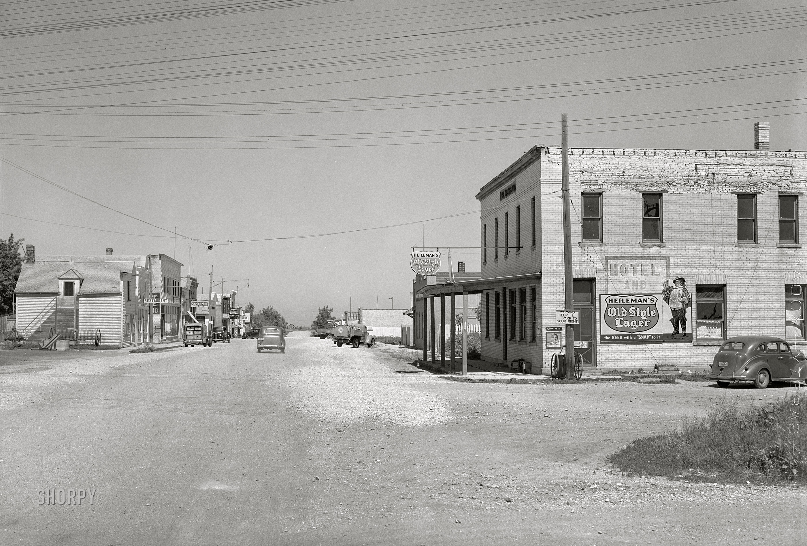 August 1941. "Hotel on main street of town. Lone Tree, North Dakota." Medium format acetate negative by Marion Post Wolcott for the Farm Security Administration. View full size.