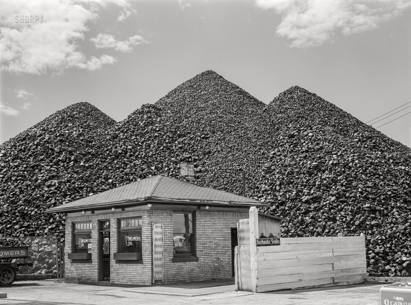 July 1940. "Coal company. Benton Harbor, Michigan." Medium format acetate negative by John Vachon for the Farm Security Administration. View full size.
