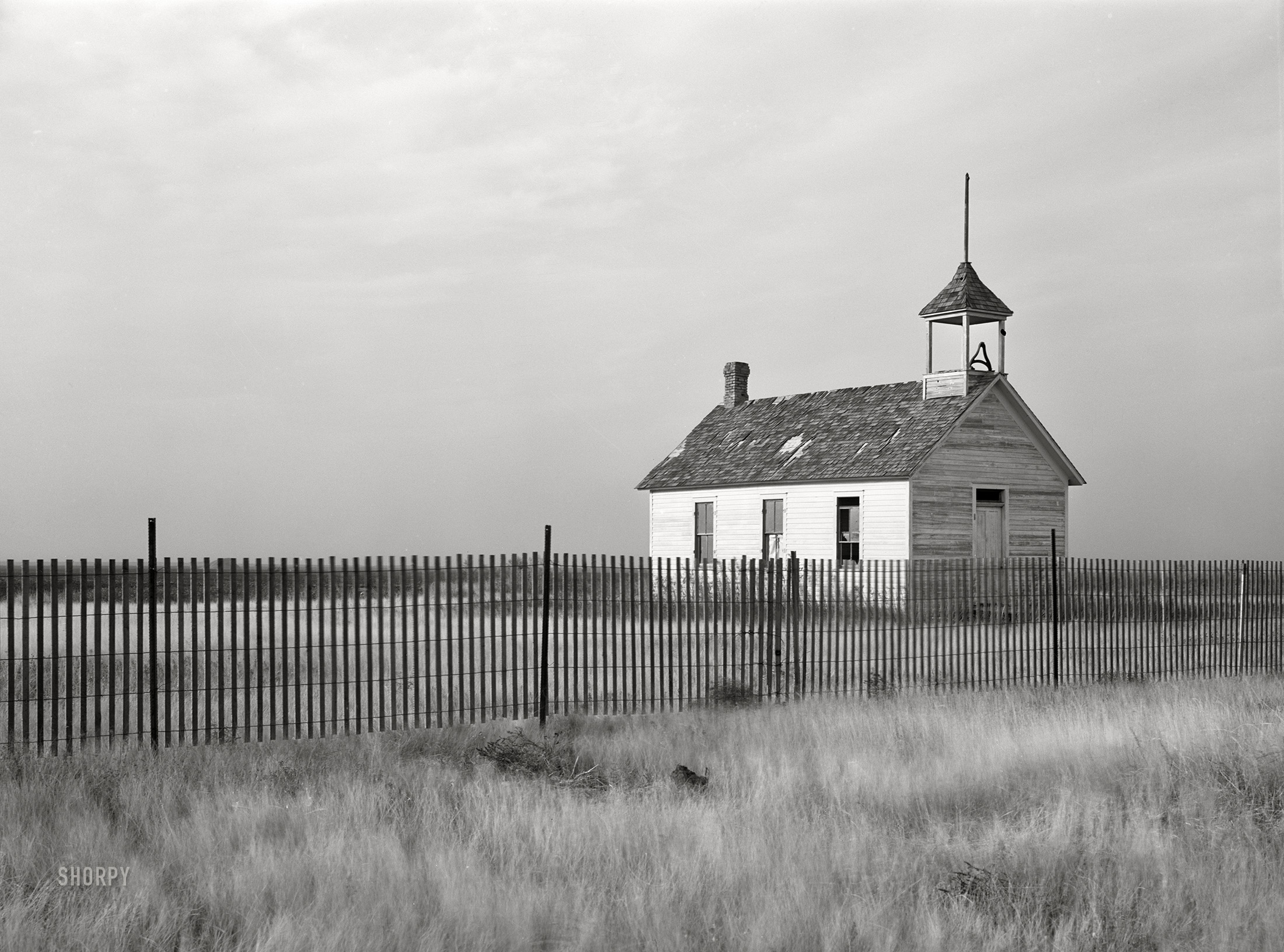 October 1940. "Abandoned schoolhouse. Ramsey County, North Dakota." Medium format acetate negative by John Vachon for the Farm Security Administration. View full size.