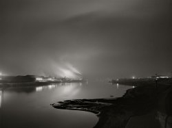 January 1941. "Aliquippa, Pennsylvania. Jones and Laughlin steel mill -- Ohio River." Acetate negative by John Vachon for the Farm Security Administration. View full size.