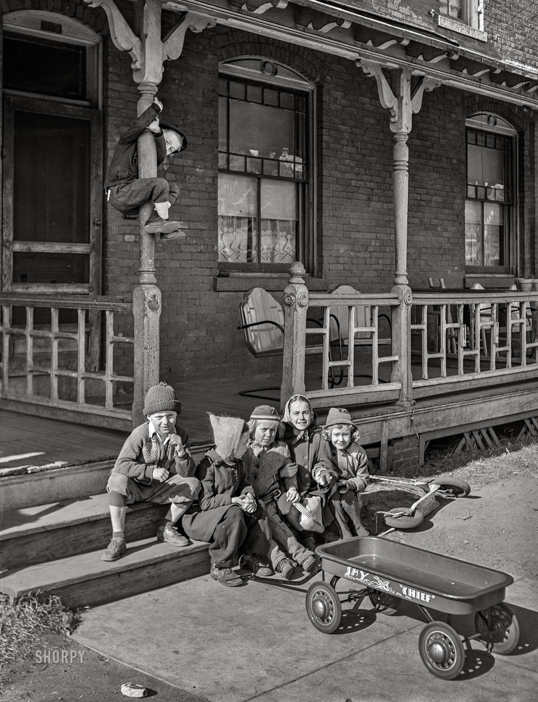 March 1941. "Boy from North Carolina. Family has just moved to Newport News, Virginia, for work in shipyards." Medium format acetate negative by John Vachon. View full size.