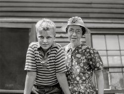 August 1941. "Residents of Laurium, Michigan. Copper range town." Medium format acetate negative by John Vachon for the Farm Security Administration. View full size.