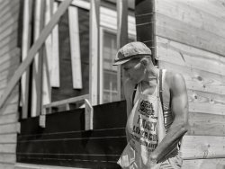 August 1941. "Defense worker who is on night shift. During the day he works on the new home which he is building. Detroit, Michigan." Acetate negative by John Vachon. View full size.