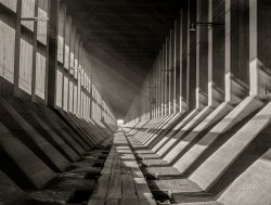 August 1941. "Underneath the ore docks. Allouez, Wisconsin." Medium format acetate negative by John Vachon for the Farm Security Administration. View full size.