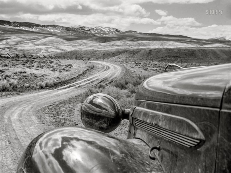 April 1942. Beaverhead County, Montana. "Road into Bannack, Montana's first capital." Acetate negative by John Vachon for the Office of War Information. View full size.
