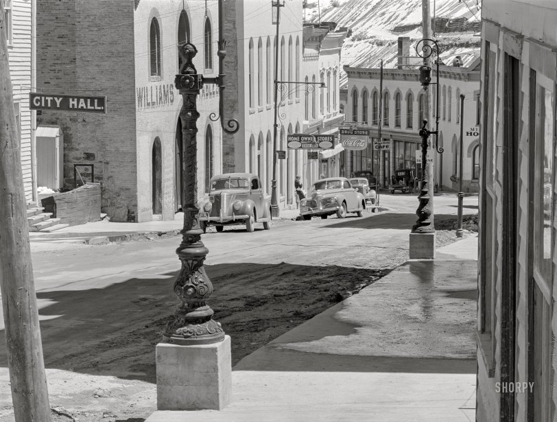 May 1942. "Central City, an old mining town in the mountainous region of Central Colorado." Acetate negative by John Vachon for the Farm Security Administration. View full size.
