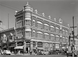 July 1941. "Building in town. Walla Walla, Washington. Walla Walla is county seat of rich wheat producing county." Photo by Russell Lee for the Farm Security Administration. View full size.