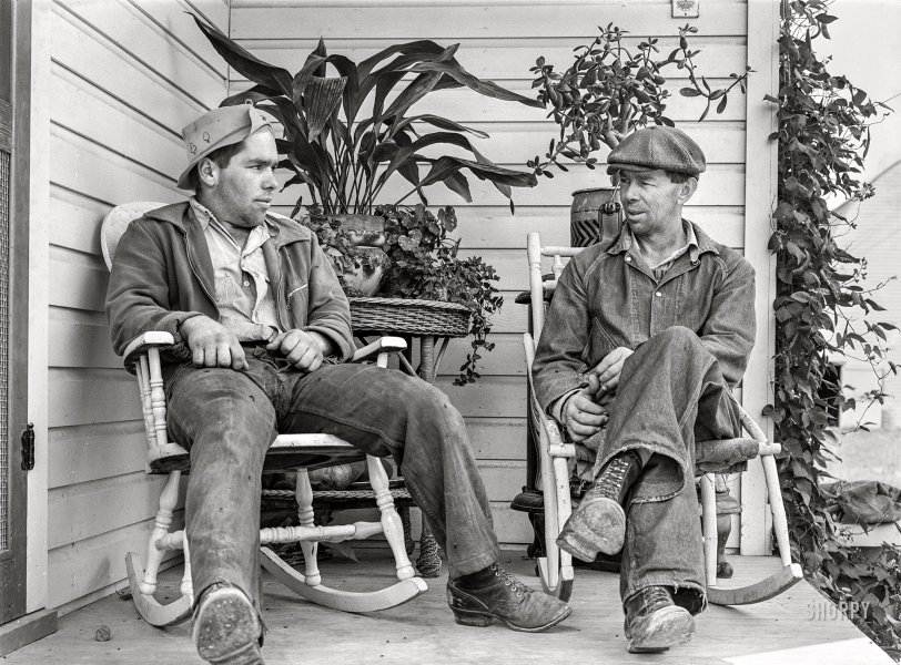 September 1941. "Farmer and son, members of the Boundary Farms FSA project. Boundary County, Idaho." Photo by Russell Lee for the Farm Security Administration. View full size.
