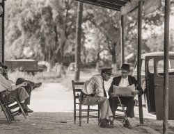 May 1942. "Childersburg, Alabama. Police force." Medium format acetate negative by John Collier for the Farm Security Administration. View full size.