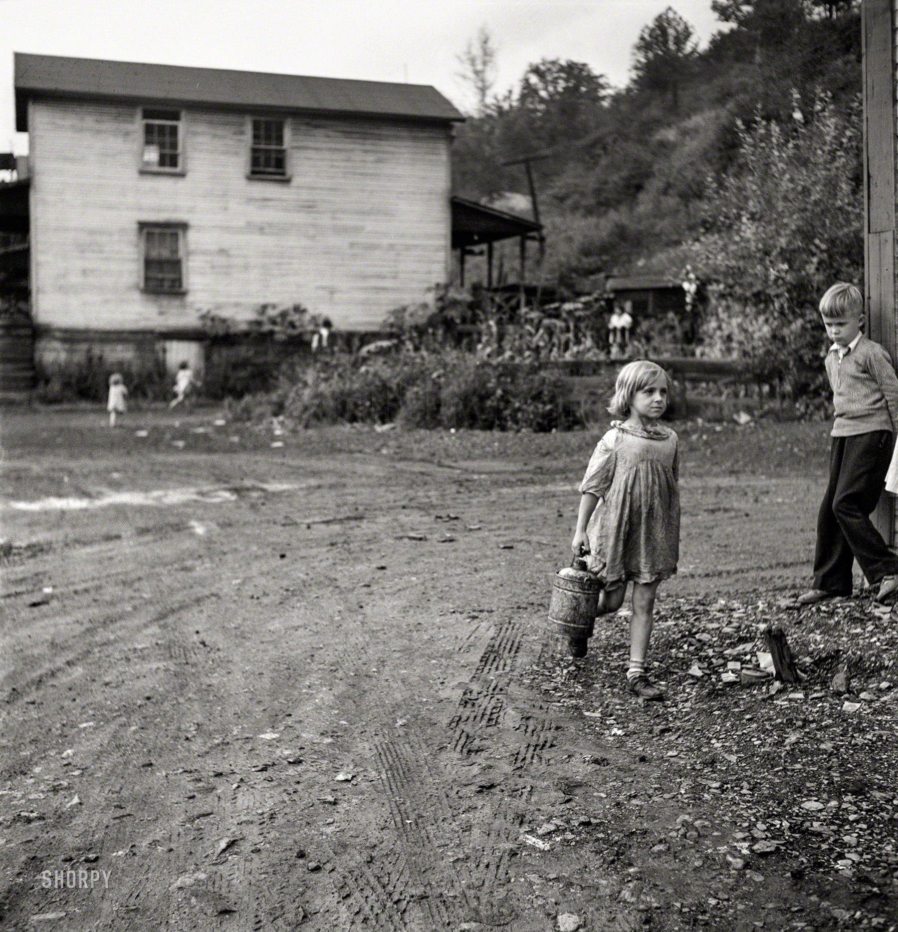 September 1938. "Children of coal miners. Scotts Run, West Virginia." Medium format nitrate negative by Marion Post Wolcott. View full size.