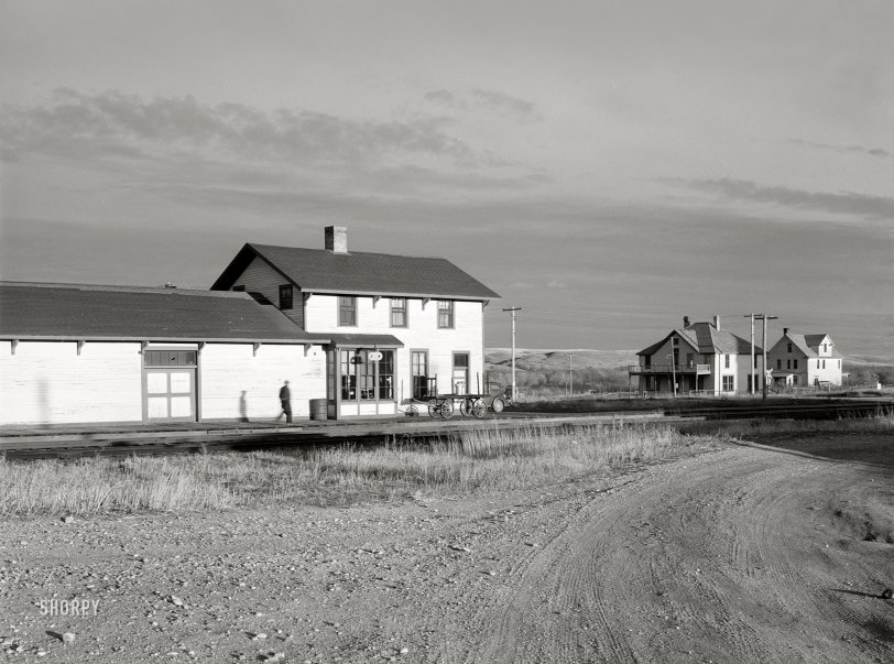 October 1940. "Rail depot in Burlington, North Dakota." The station last glimpsed here. Acetate negative by John Vachon for the Farm Security Administration. View full size.
