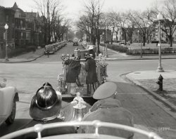 January 1943. "Engine Company No. 4, Washington, D.C. Firemen returning from a fire." Photo by Gordon Parks for the Office of War Information. View full size.