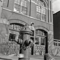 January 1943. Washington, D.C. "Engine House No. 4." Not to mention Hydrant No. 1 and Wingtip No. 2. Photo by Gordon "Point of View" Parks. View full size.