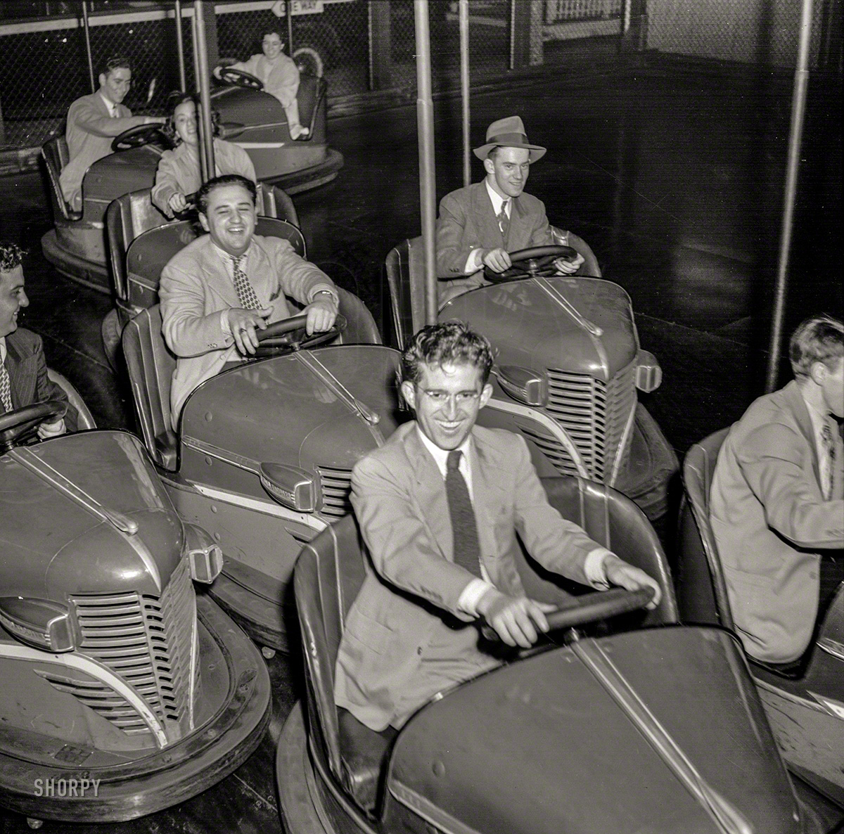 May 1942. "Amusement park in Southington, Connecticut." Medium format negative by Fenno Jacobs for the Office of War Information. View full size.