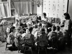 May 1942. "Southington, Conn. Class of young children." Reading David's Friends at School. Photo by Fenno Jacobs, Office of War Information. View full size.