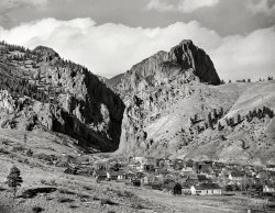 December 1942. "Creede, Colorado. Lead and silver mining in a former ghost town." Photo by Andreas Feininger, Office of War Information. View full size.
