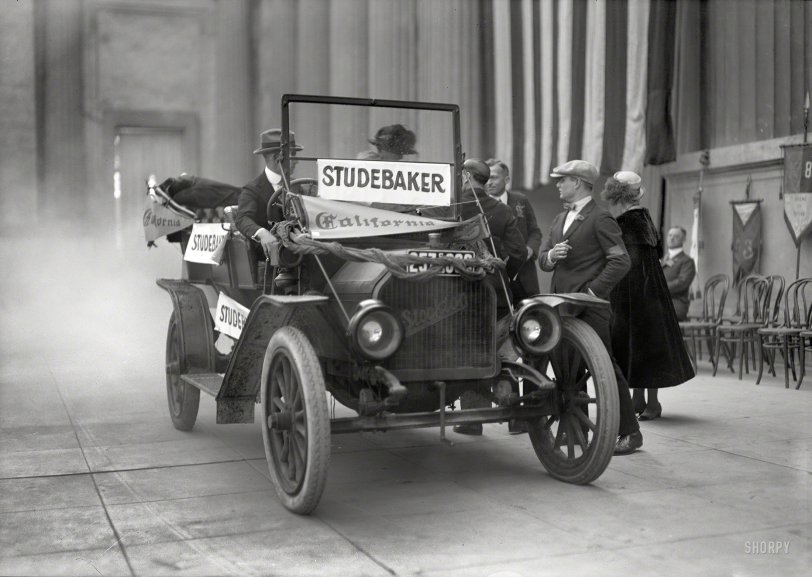 San Francisco, 1923. "Studebaker rally car." Possibly a veteran of one of the brass-era Glidden Tours or similar event. 5x7 glass negative. View full size.
