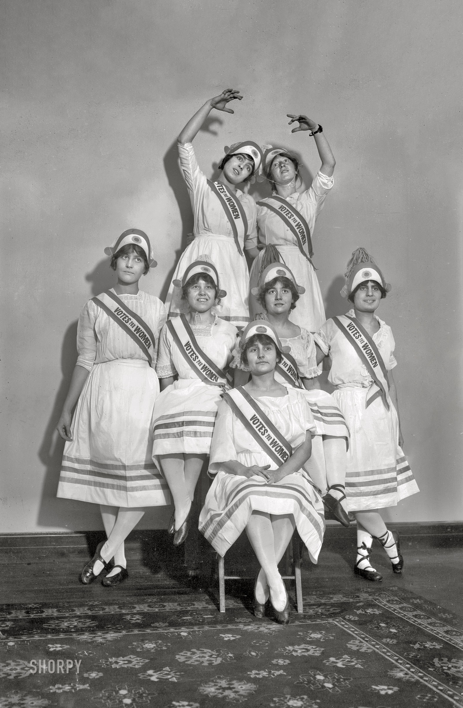 January 1914. New York. "Women's Political Union -- Suffrage dancers." On the Suffrage Ball program along with the Butterfly Dancers. Bain News Service glass negative. View full size.