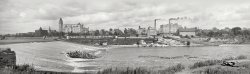 The Mississippi River circa 1905. "St. Anthony's Falls and flour mills at Minneapolis." Panorama made from three 8x10 glass negatives. View full size.