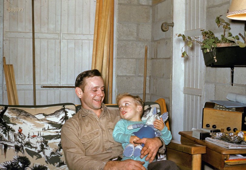 Somewhere in Wisconsin circa 1950. "Mike and Mr. Rabbit." Happy Easter weekend from Shorpy! 35mm Kodachrome slide. View full size.