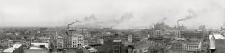 New Orleans circa 1905. "Mississippi River from Hennen Building." Panorama made from four 8x10 inch glass negatives. Detroit Publishing Company. View full size.