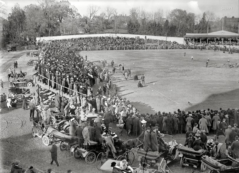 Washington, D.C. "Football -- Georgetown University game, 1911." CI years before Super Bowl XLVI. Harris &amp; Ewing glass negative. View full size.
