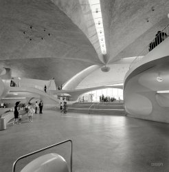New York circa 1962. "Trans World Airlines Terminal, Idlewild Airport. Eero Saarinen, architect." Photo by Balthazar Korab. View full size.