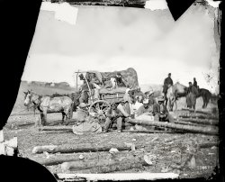 January 1, 1863. "Contrabands coming into camp -- arrival of Negro family in the Union lines." This image, half of a stereograph pair, was turned into a sketch by the artist Alfred Waud and appeared in the Jan. 31, 1863, issue of Harper's Weekly over the caption "An arrival in Camp -- under the Proclamation of Emancipation." Wet plate negative by David B. Woodbury. View full size.