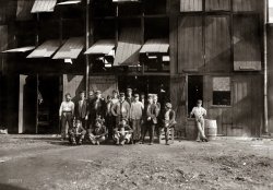 November 1909. "A group of workers in Jonas Glass Works, Minotola, N.J. These are typical of conditions in Southern New Jersey although one finds, occasionally, a few younger workers." Photo by Lewis Wickes Hine. View full size.