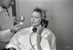 1954. "Actress Betty White rehearsing and performing on her Los Angeles daytime television program. Includes White having hair and makeup done prior to show." Photos by Maurice Terrell and Earl Theisen for Look magazine. View full size.