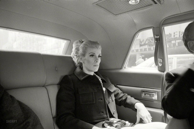 1968. Comedian Joan Rivers at Rockefeller Center in New York. Photo by John Shearer for the Look magazine article "Rivers Delivers." View full size.
