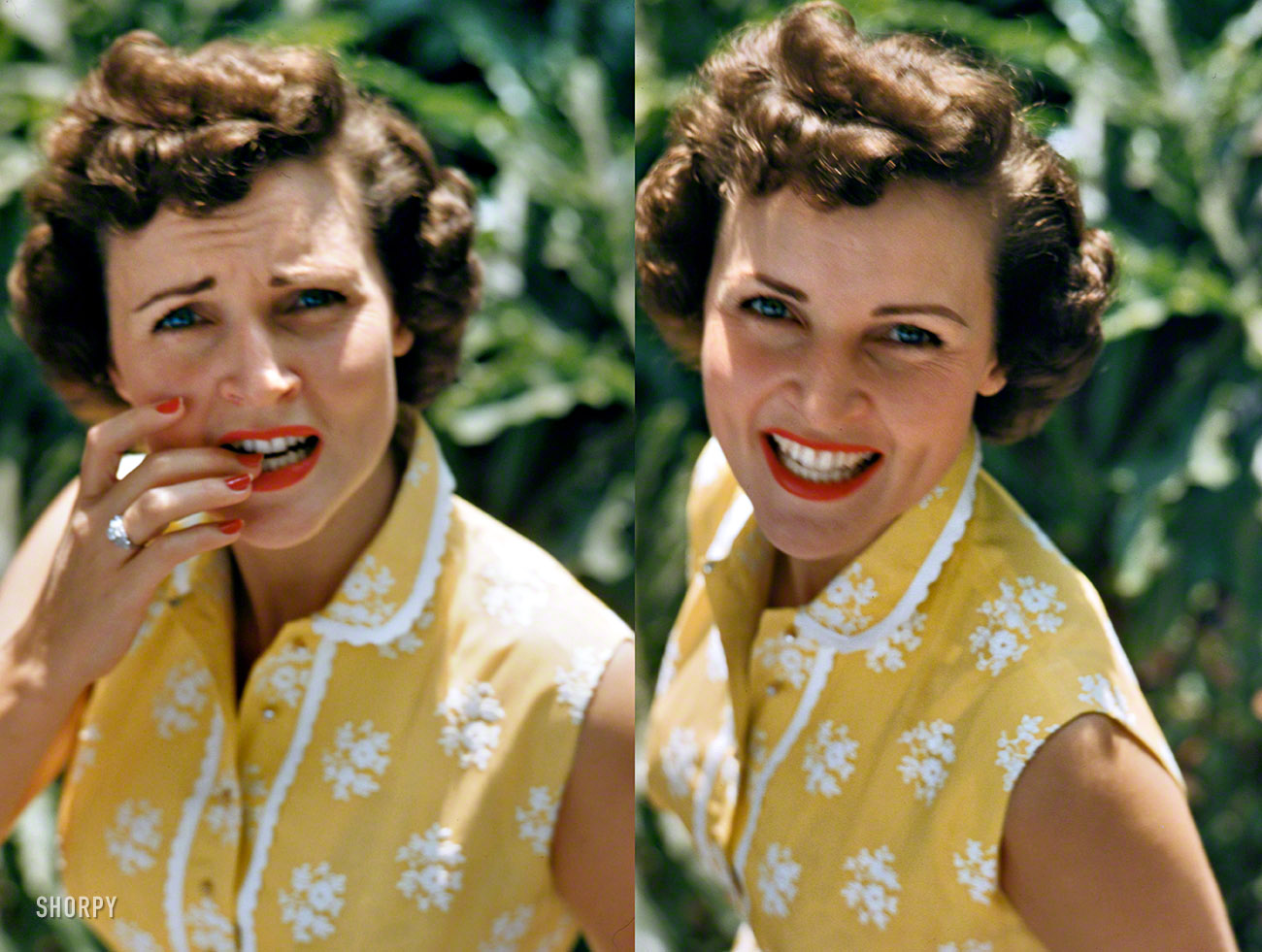 Los Angeles circa 1954. "Actress Betty White rehearsing and performing on her local Los Angeles daytime television show. White ice skating; on a date at a nightclub; at home with her dogs and in her garden; driving her convertible." Photos by Maurice Terrell and Earl Theisen for Look magazine. View full size.