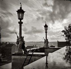 1864. View from the Capitol at Nashville, Tennessee. View full size. Wet collodion glass-plate stereograph negative by George N. Barnard.